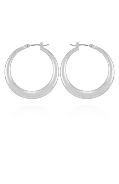 Vince Camuto Classic Silvertone Hoop Earrings In Metallic