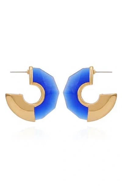 Vince Camuto Clearly Disco Hoop Earrings In Blue