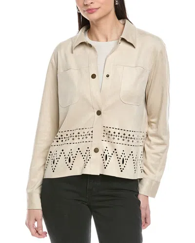 Vince Camuto Collar Eyelet Hem Jacket In Neutral