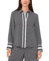 Vince Camuto Pattern Placket Shirt In Rich Black