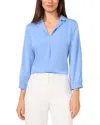 Vince Camuto Collared Top In Serene Sky