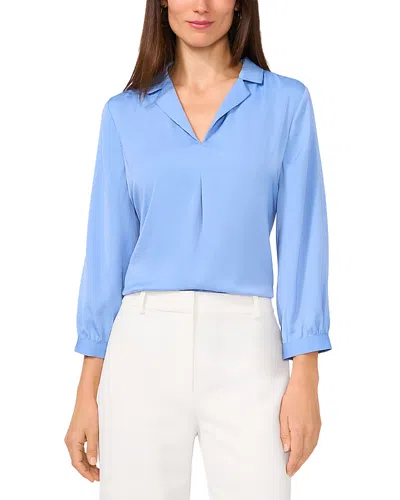 Vince Camuto Collared Top In Serene Sky