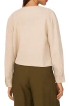 Vince Camuto Cropped Button Front Jacket In Oyster Grey