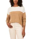 Vince Camuto Extend Shoulder Colorblock Sweater In Antique White