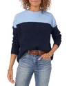 Vince Camuto Extend Shoulder Colorblock Sweater In Classic Navy