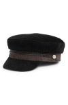 Vince Camuto Colorblock Corduroy Skipper Cap In Black