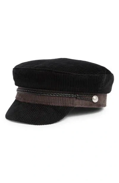 Vince Camuto Colorblock Corduroy Skipper Cap In Black