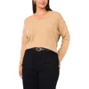 Vince Camuto Colorblock V-neck Sweater In Brown