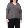 Vince Camuto Colorblock V-neck Sweater In Gray