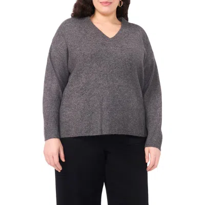 Vince Camuto Colorblock V-neck Sweater In Gray