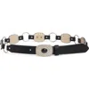 Vince Camuto Concho Link Belt In Black Silver