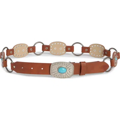 Vince Camuto Concho Link Belt In Brown