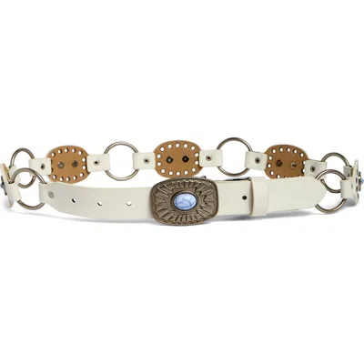 Vince Camuto Concho Link Belt In White