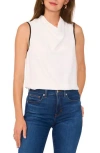 Vince Camuto Contrast Detail Cowl Neck Tank