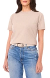 Vince Camuto Contrast Detail Short Sleeve Sweater In Brown