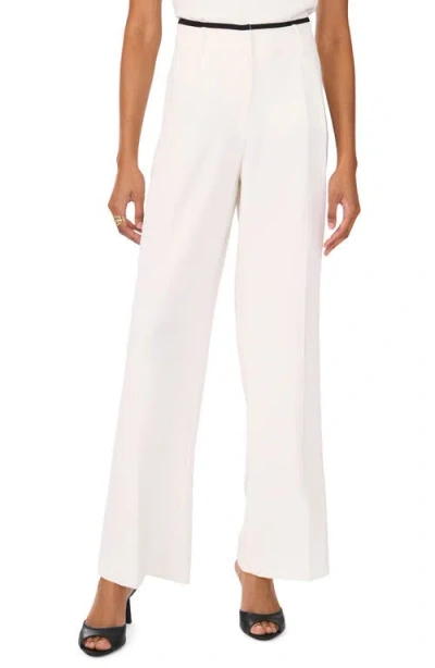 Vince Camuto Contrast Detail Wide Leg Pants In New Ivory