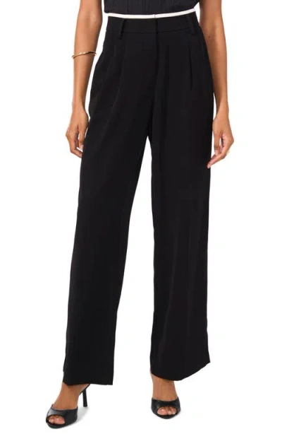 Vince Camuto Contrast Detail Wide Leg Pants In Rich Black