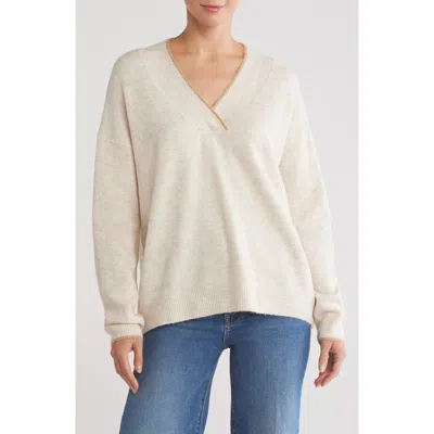 Vince Camuto Contrast Sweater In Malted