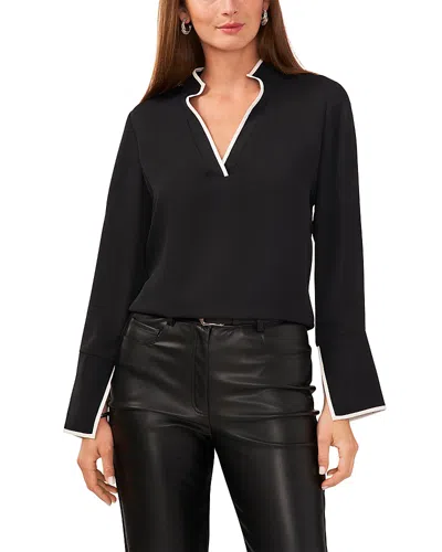 VINCE CAMUTO CONTRAST TRIM TUNIC BLOUSE