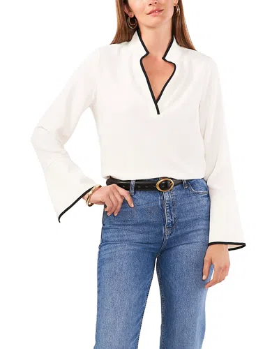 VINCE CAMUTO CONTRAST TRIM TUNIC BLOUSE