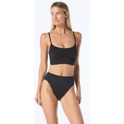 Vince Camuto Corset Bra Swim Top In Black
