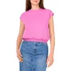 Vince Camuto Cotton Blend Bubble Top In Violet Blush