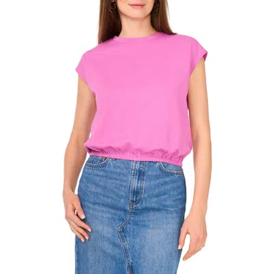 Vince Camuto Cotton Blend Bubble Top In Violet Blush