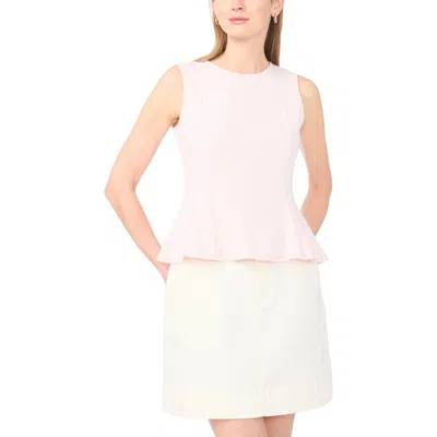 Vince Camuto Cotton Blend Peplum Tank In Pink