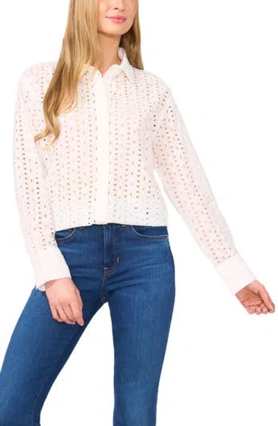 Vince Camuto Cotton Eyelet Button-up Shirt