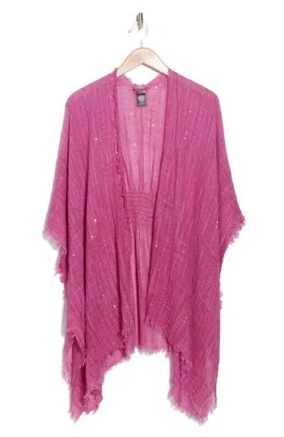 Vince Camuto Cotton Shine Ruana In Pink