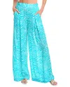 Vince Camuto Womens Printed Knotted Bikini Top Printed Cover Up Pants In Blue