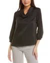 Vince Camuto Cowl Neck 3/4 Sleeve Blouse In Black