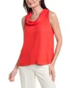 Vince Camuto Cowl Neck Sleeveless Blouse In Red