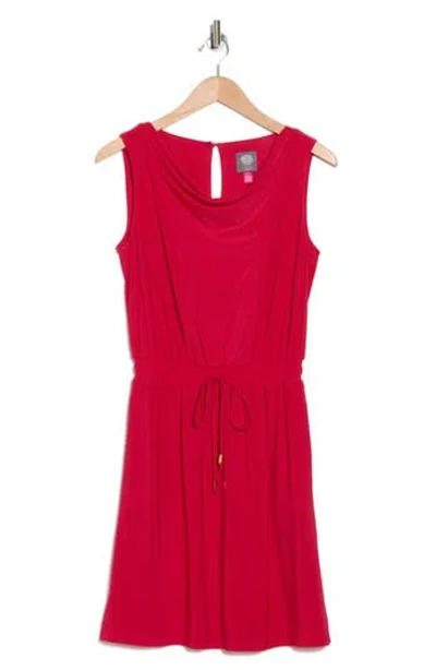 Vince Camuto Cowl Neck Fit & Flare Dress In Red