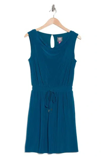 Vince Camuto Cowl Neck Fit & Flare Dress In Peacock | ModeSens