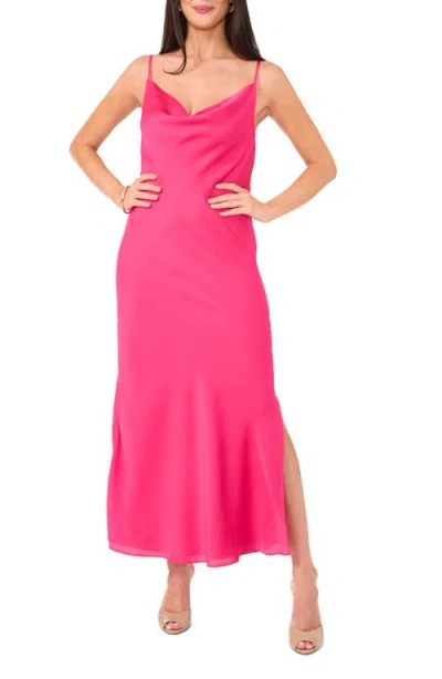 Vince Camuto Cowl Neck Satin Slipdress In Purple