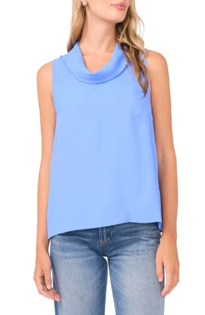 Vince Camuto Cowl Neck Sleeveless Blouse In Blue