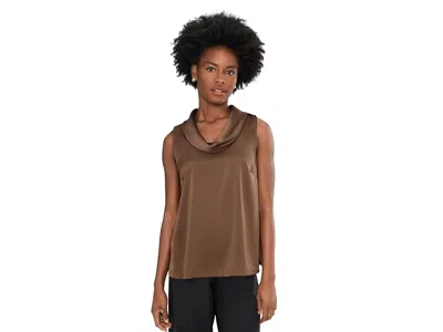 Vince Camuto Cowl Neck Sleeveless Blouse In Brown