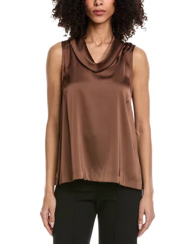 Vince Camuto Cowl Neck Sleeveless Blouse In Brown