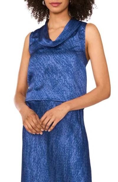 Vince Camuto Cowl Neck Sleeveless Top In Blue