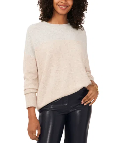 Vince Camuto Cozy Extended Shoulder Color Blocked Sweater In Malted