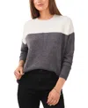 Vince Camuto Extended Shoulder Colorblock Sweater In Medium Heather Grey