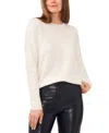 Vince Camuto Cozy Long Sleeve Extend Shoulder Sweater In Antique White