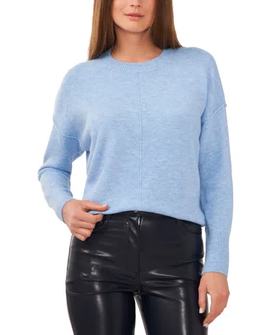 Vince Camuto Cozy Long Sleeve Extend Shoulder Sweater In Blue Heather
