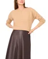 Vince Camuto Cozy Long Sleeve Extend Shoulder Sweater In Brown
