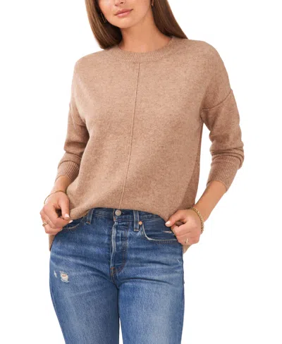 Vince Camuto Cozy Long Sleeve Extend Shoulder Sweater In Brown