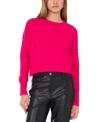Vince Camuto Exposed Seam Crewneck Sweater In Electric Pink