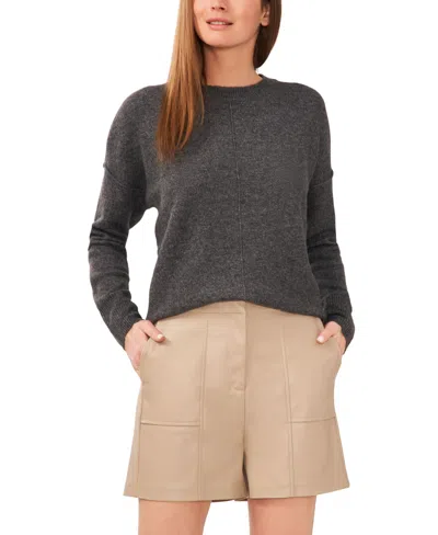 Vince Camuto Cozy Long Sleeve Extend Shoulder Sweater In Med Heather Grey