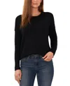 Vince Camuto Cozy Long Sleeve Extend Shoulder Sweater In Rich Black