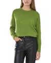 Vince Camuto Exposed Seam Crewneck Sweater In Green